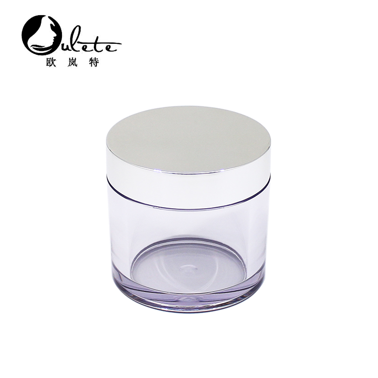 50g Clear bottle Packaging cans Cosmetic container PET Plastic Jars with silver Cap