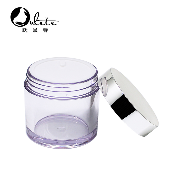 50g Clear bottle Packaging cans Cosmetic container PET Plastic Jars with silver Cap