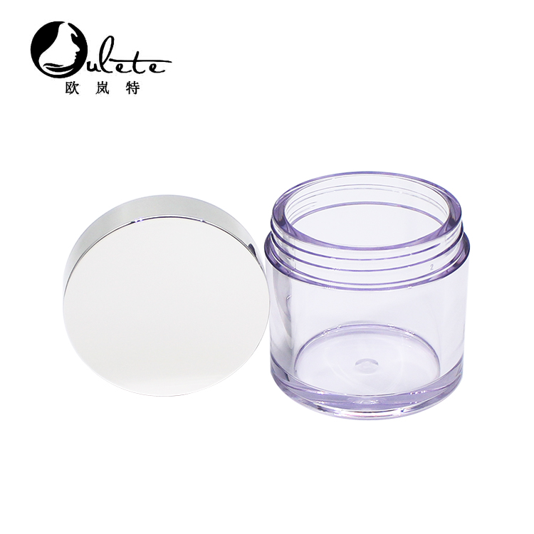 50g Clear bottle Packaging cans Cosmetic container PET Plastic Jars with silver Cap