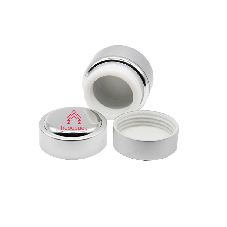 50g Eco Friendly Aluminium Material Round Packaging Glass Cosmetic Jar with Lid