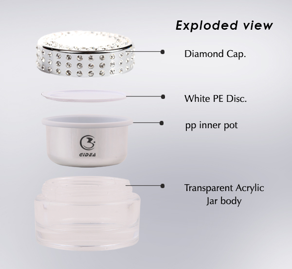 50g Electroplated Bright Silver Diamonds Acrylic Jars In Stock