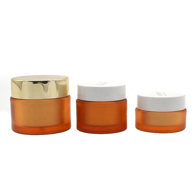 50g Empty Custom Clear Gold Pet Cream Containers Amber Frosted PET Plastic Cosmetic jars