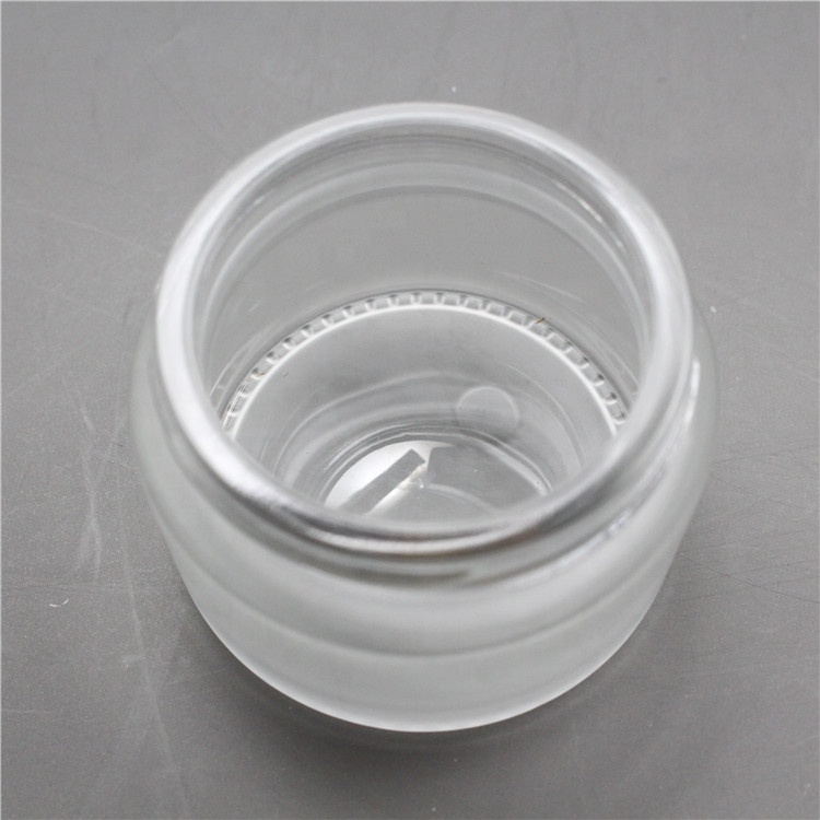 50g Empty transparent frosted glass cream jars with white lid skin care cosmetic containers