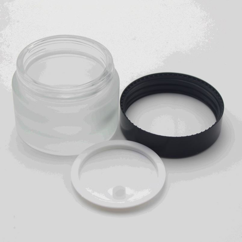 50g Fancy Glass Jars Spice Packing Containers for body scrub jars with black lid MGJ-633Y
