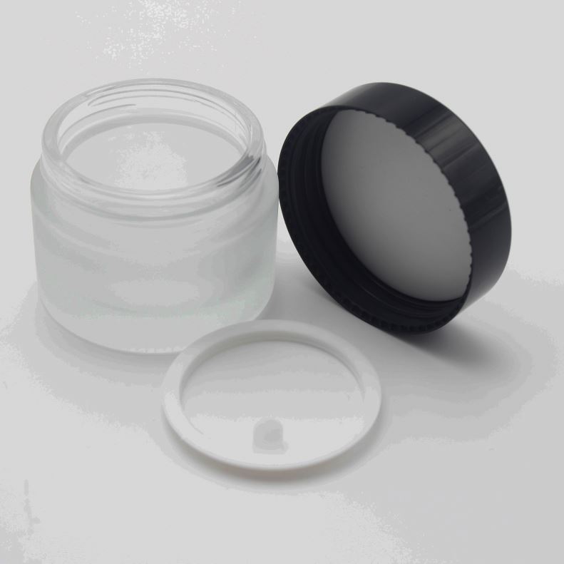 50g Fancy Glass Jars Spice Packing Containers for body scrub jars with black lid MGJ-633Y