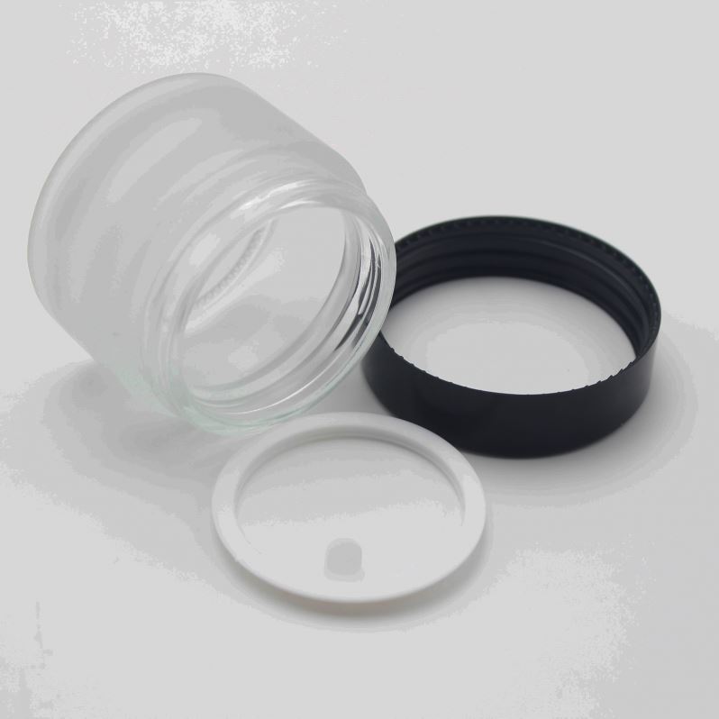 50g Fancy Glass Jars Spice Packing Containers for body scrub jars with black lid MGJ-633Y