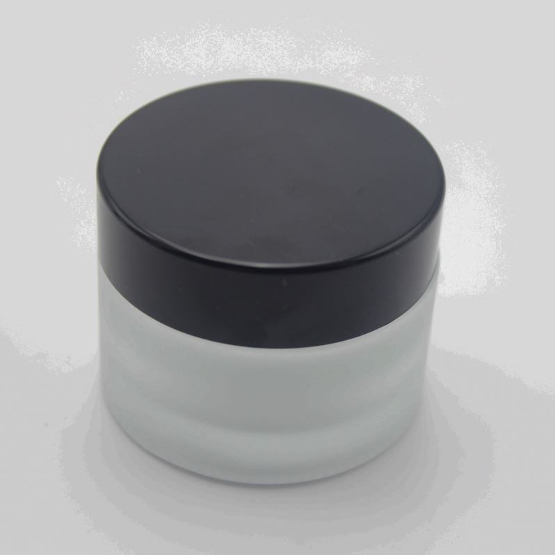 50g Fancy Glass Jars Spice Packing Containers for body scrub jars with black lid MGJ-633Y