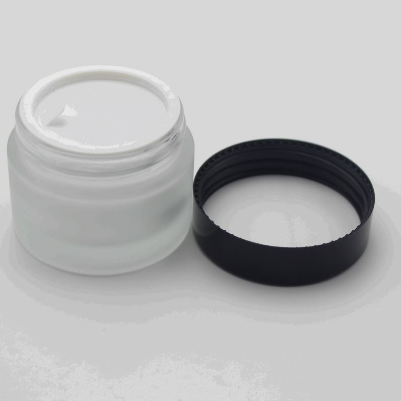 50g Fancy Glass Jars Spice Packing Containers for body scrub jars with black lid MGJ-633Y