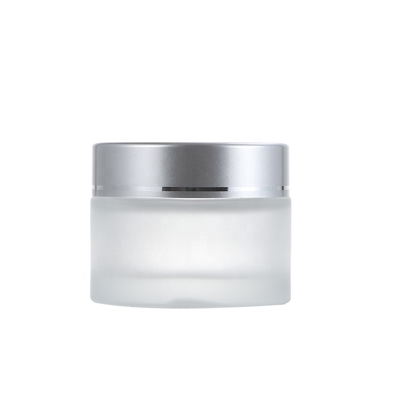 50g Frosted Round Glass Lotion Cosmetic Cream Jar With Plastic Cap