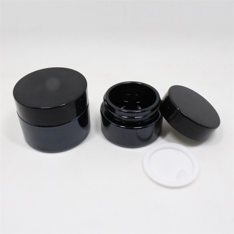 50g Glass cosmetic jars and lids metal aluminum empty silver jar for cream envases ecologicos cosmeticos