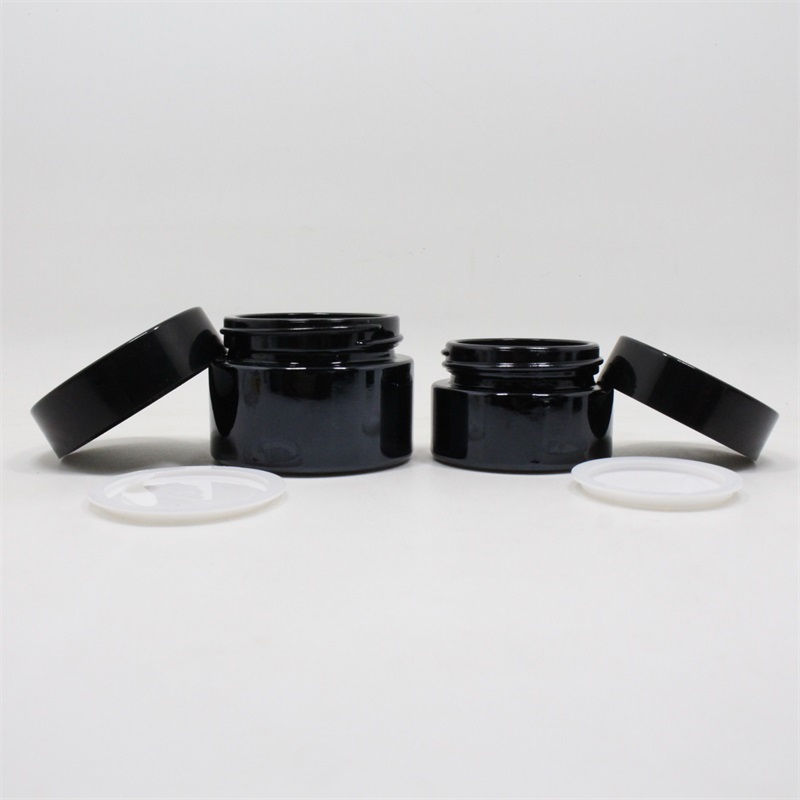 50g Glass cosmetic jars and lids metal aluminum empty silver jar for cream envases ecologicos cosmeticos