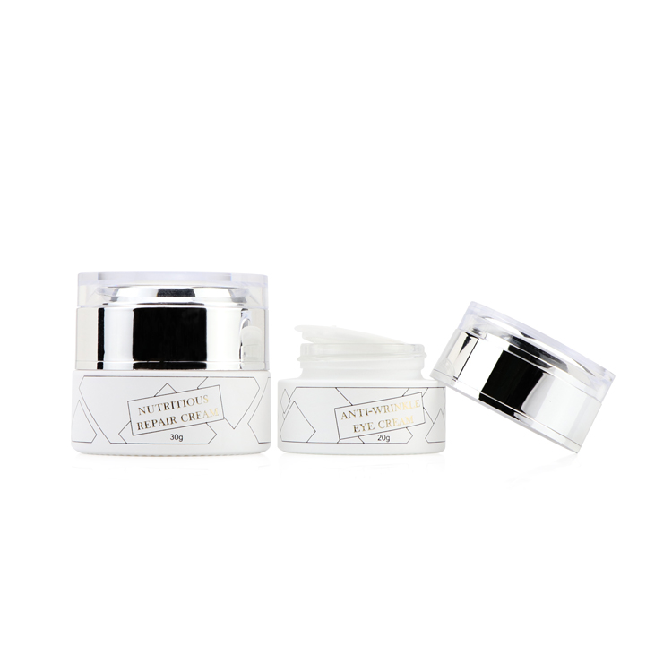 50g Good Quality Skin Care Glass Cosmetic Container With Bamboo Lid,Wood Lid Packaging Cosmetic