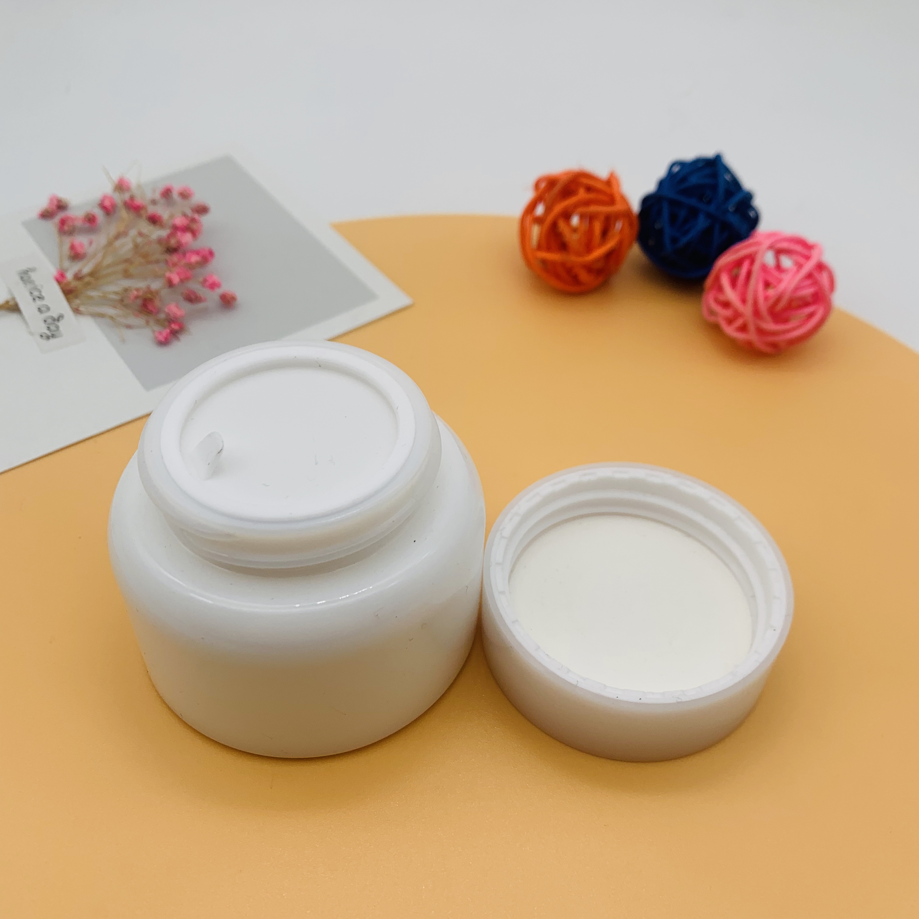 50g High Quality Cosmetic Porcelain White Glass Eye Cream Emulsion Cream Jar