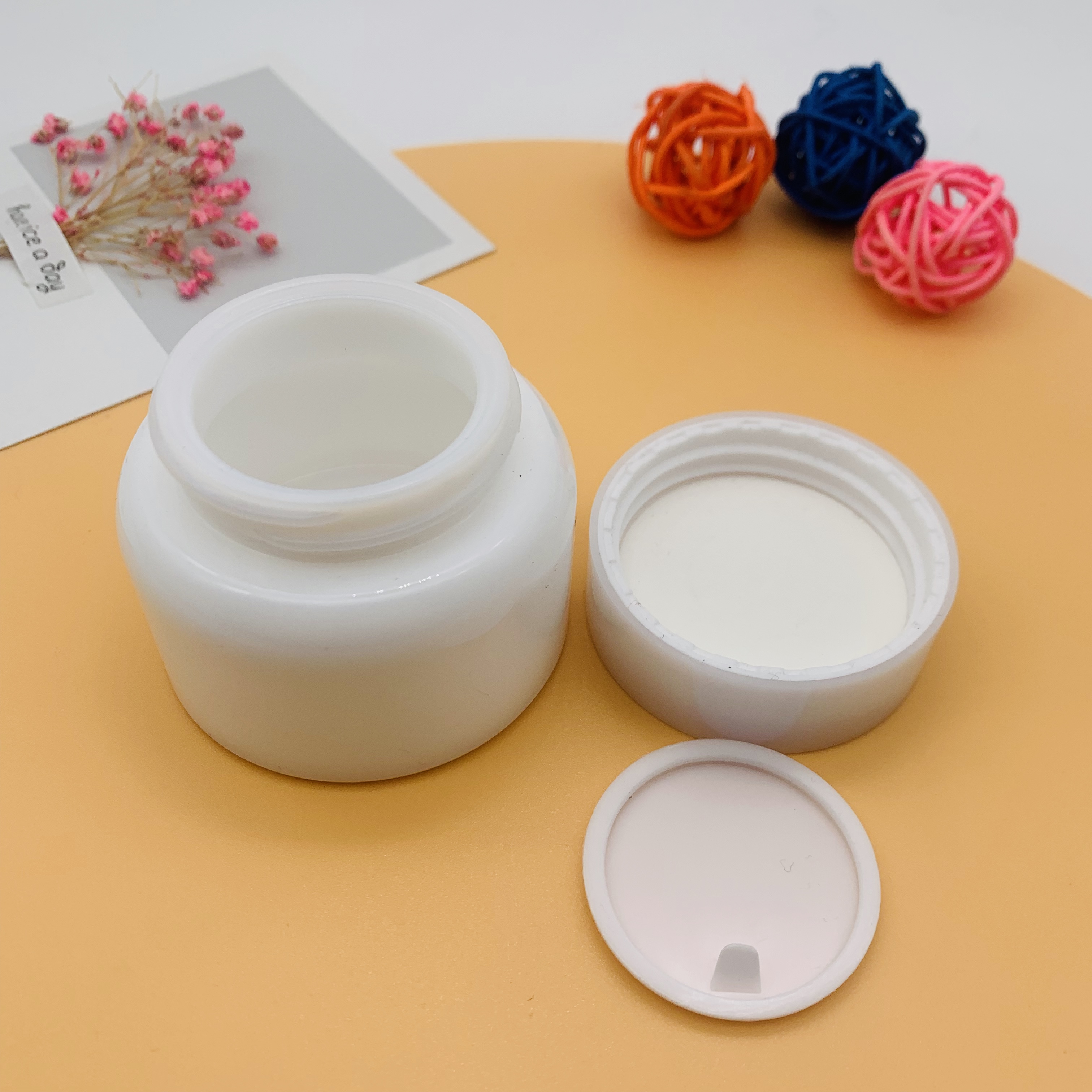 50g High Quality Cosmetic Porcelain White Glass Eye Cream Emulsion Cream Jar