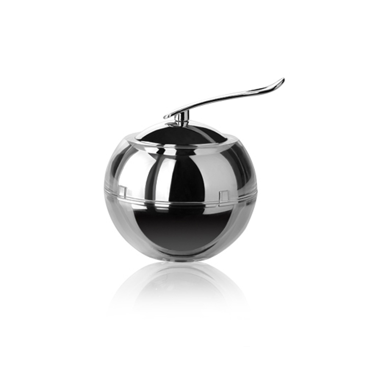 50g High-end Custom Shiny Silver Apple Shaped Spoon Facial Cosmetic Cream Jar