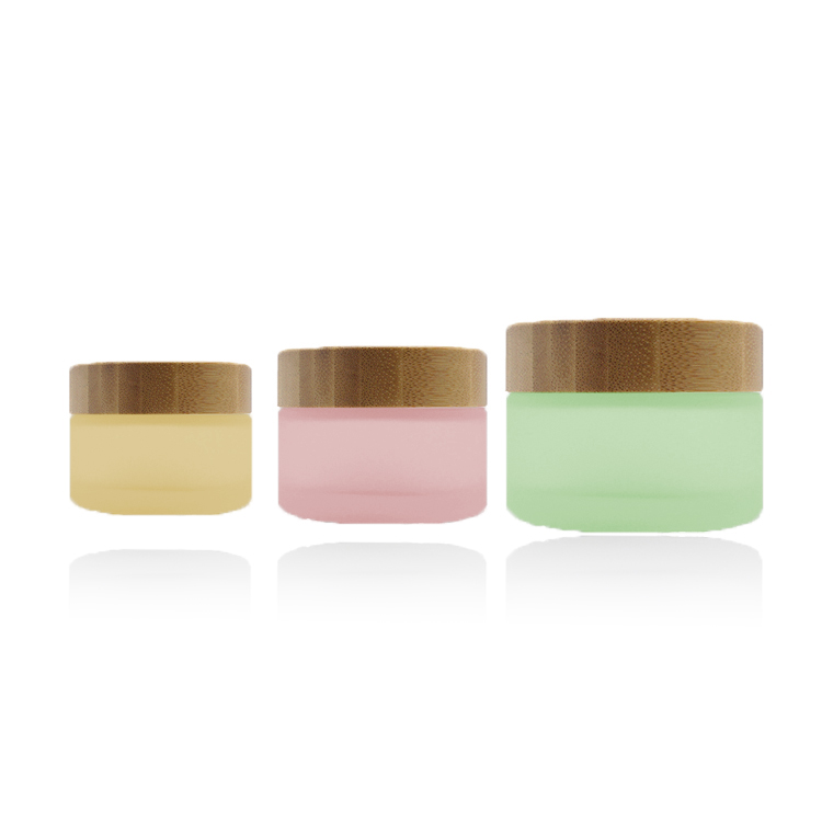 50g Hot selling cosmetic skin care cream frosted gradient color glass container jar