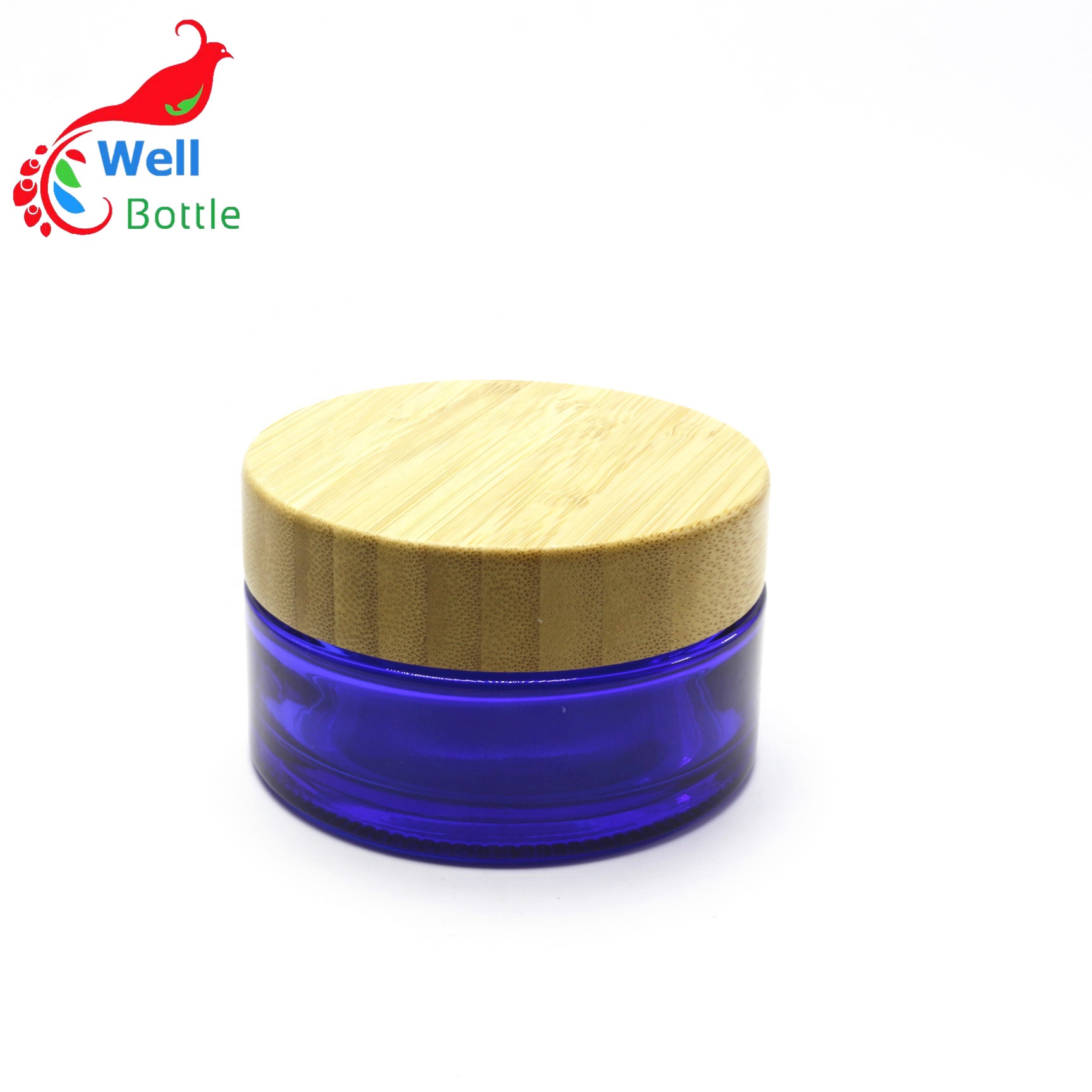 50g Lotion Cosmetic Packing Glass Jar with wood lid BJ-157R