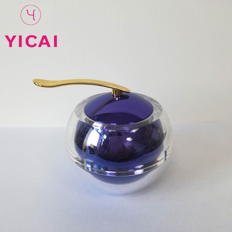 50g Luxury Plastic Cosmetic Cream Acrylic Packaging Jar With Magnet Spoon For Skin Care Use
