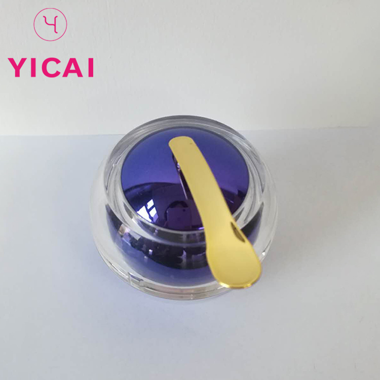 50g Luxury Plastic Cosmetic Cream Acrylic Packaging Jar With Magnet Spoon For Skin Care Use
