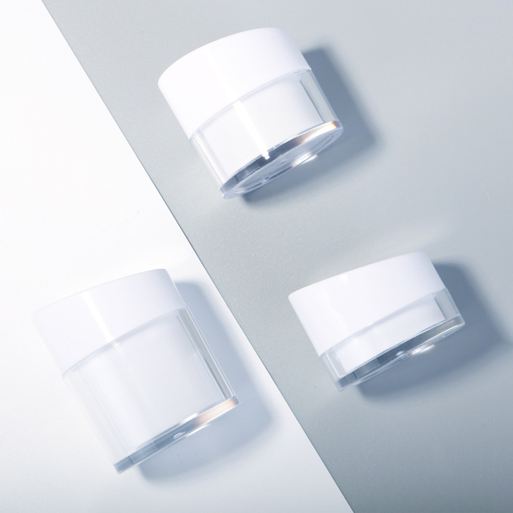 50g PS empty white plastic cosmetic cream jar container in stock