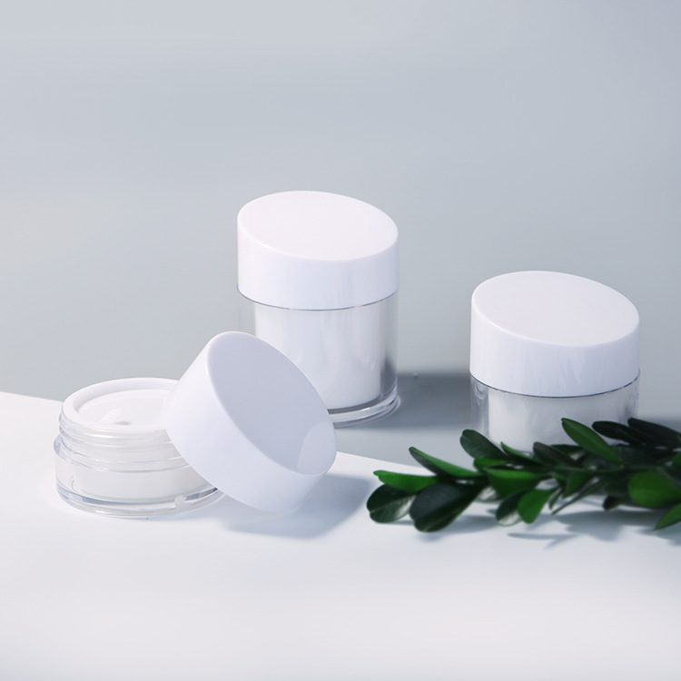 50g PS empty white plastic cosmetic cream jar container in stock