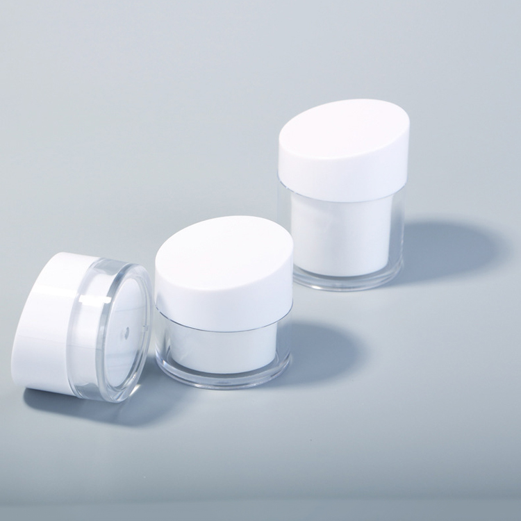 50g PS empty white plastic cosmetic cream jar container in stock