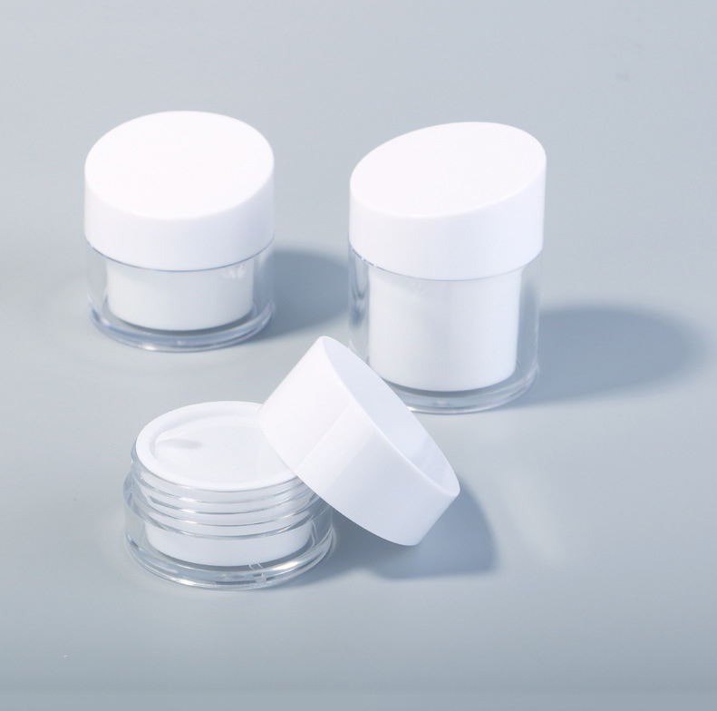 50g PS empty white plastic cosmetic cream jar container in stock