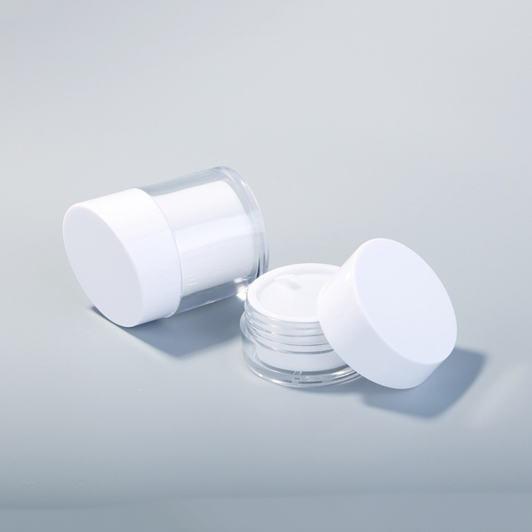 50g PS empty white plastic cosmetic cream jar container in stock