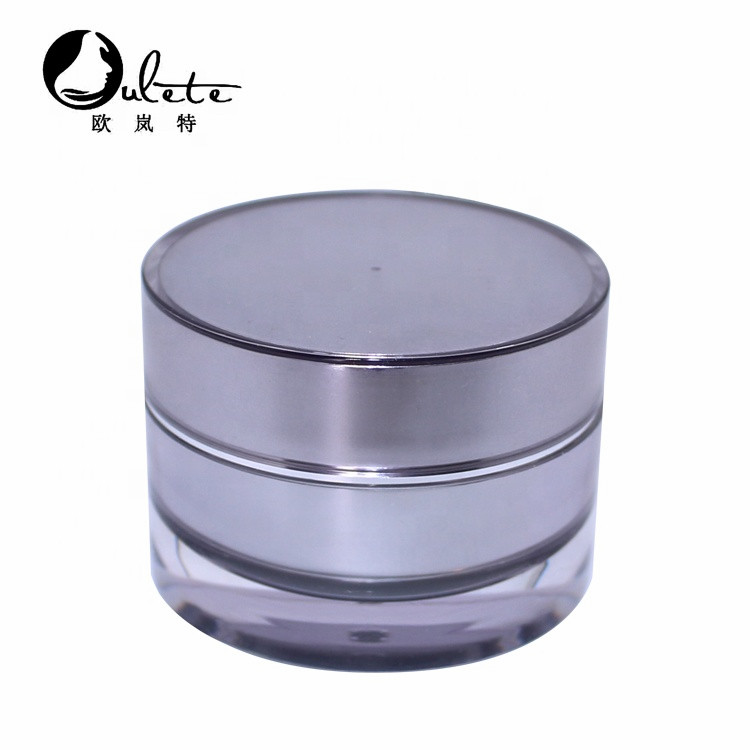 50g Purple round cosmetic jar acrylic cream jar container 1 oz jar with silver line