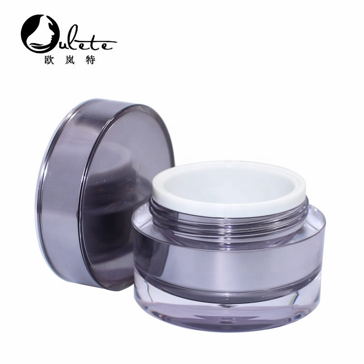 50g Purple round cosmetic jar acrylic cream jar container 1 oz jar with silver line