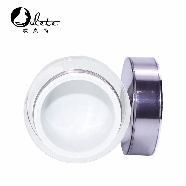 50g Purple round cosmetic jar acrylic cream jar container 1 oz jar with silver line