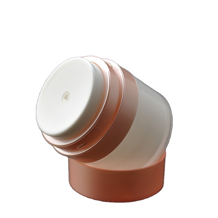 50g Round Shape Gold Acrylic Face Cream Airless Pump Jar Cosmetic Container