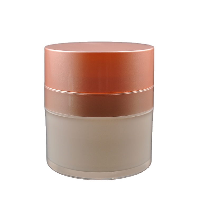 50g Round Shape Gold Acrylic Face Cream Airless Pump Jar Cosmetic Container