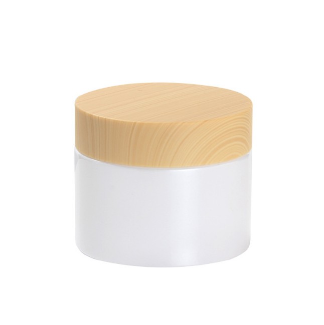 50g Round bamboo lid wide mouth glass jar cosmetic jar