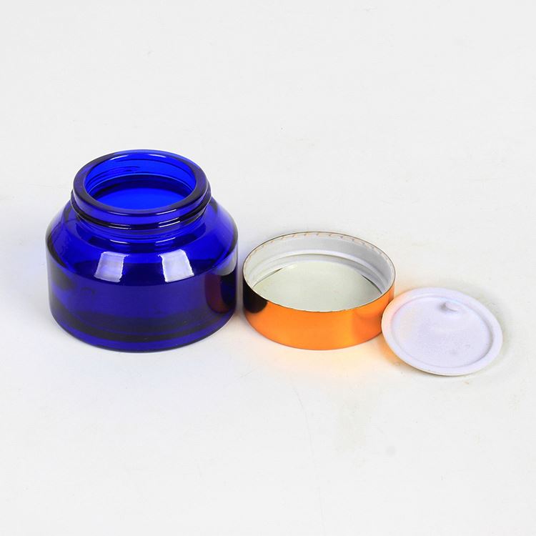 50g Skin Care Packaging Glass Cream Jar with Aluminum Cap