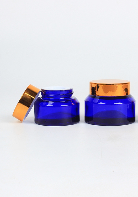 50g Skin Care Packaging Glass Cream Jar with Aluminum Cap