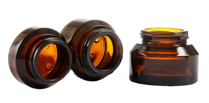 50g Skin Care Packaging Glass Cream Jar with Aluminum Cap