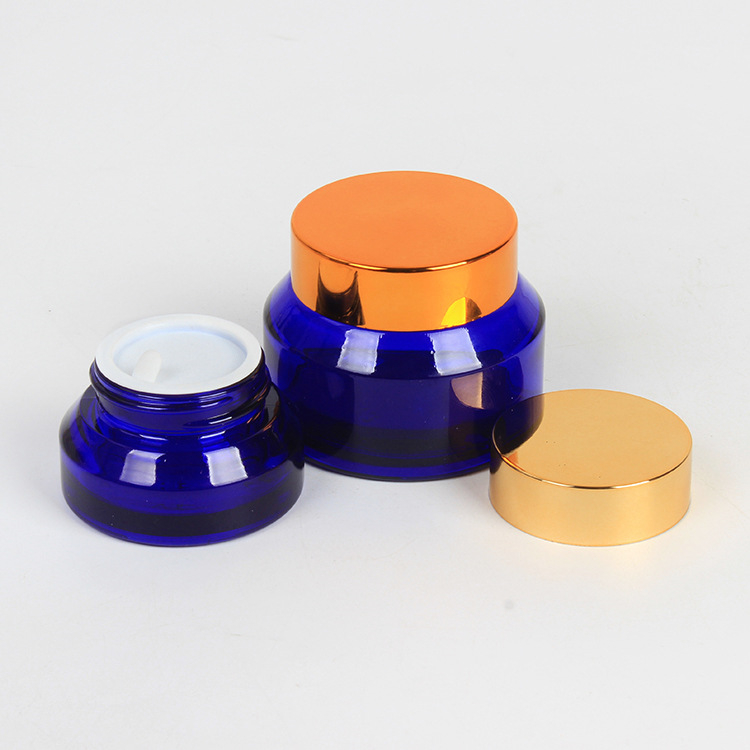 50g Skin Care Packaging Glass Cream Jar with Aluminum Cap