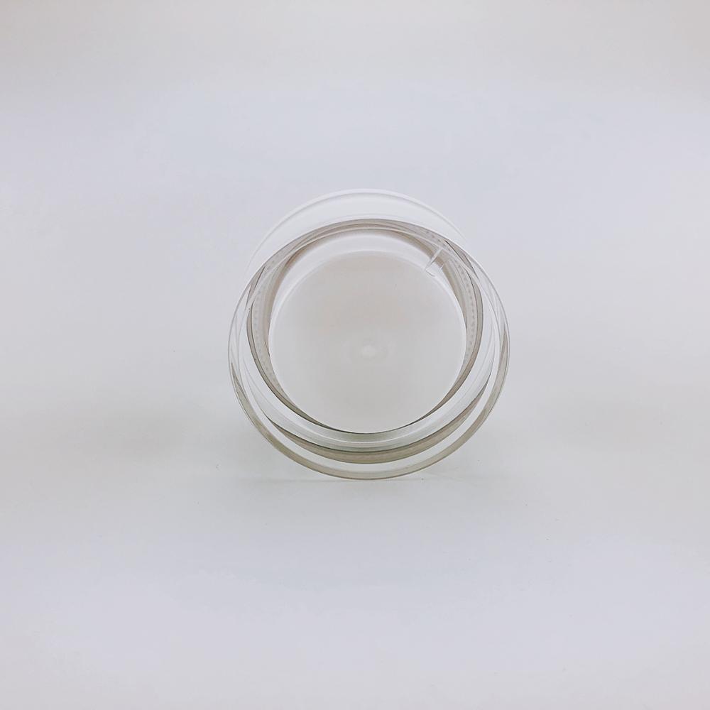 50g Skincare Jar Round Acrylic Pearl White Jar with Shiny Silver Cap