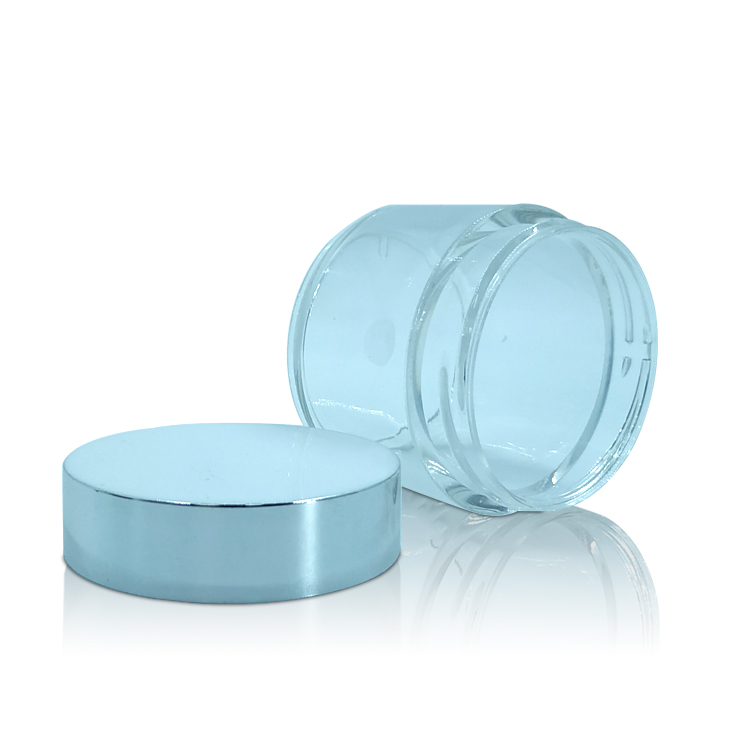 50g Skincare Packaging Plastic Body Cream Facial-pack Jar with Electroplating Silver Screw Cap Top