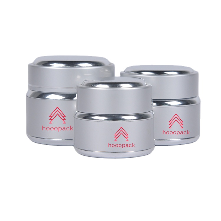50g Stocks Silver Aluminum Porcelain Glass Cosmetic Hair Cream Containers Jars