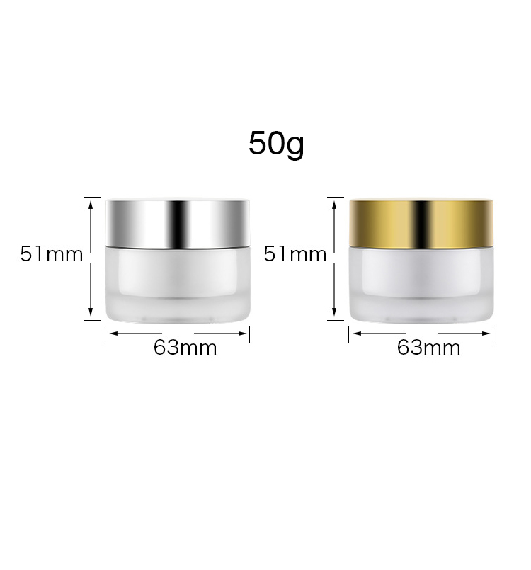 50g Top Seller high quality ready to ship Frosted clear matte gold lid silver cap clear jar cream jar empty face cream container