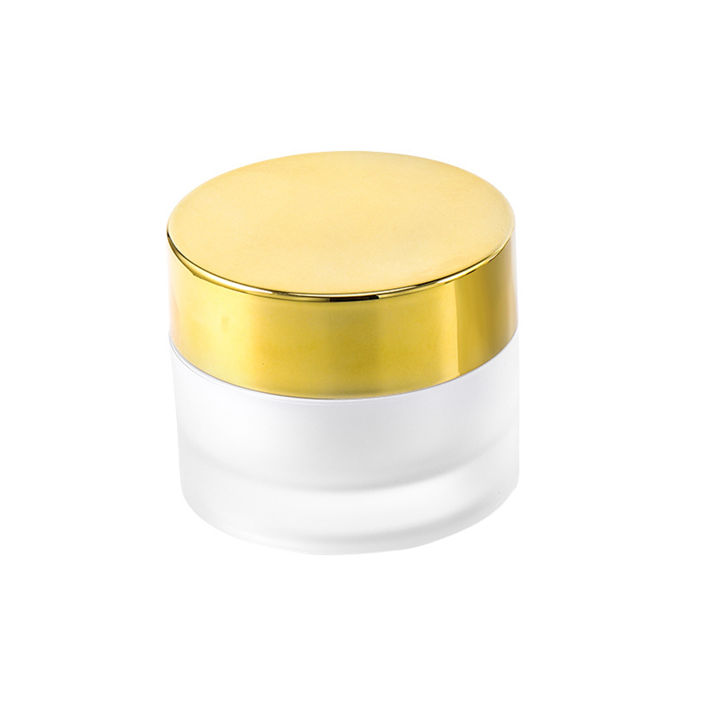 50g Top Seller high quality ready to ship Frosted clear matte gold lid silver cap clear jar cream jar empty face cream container
