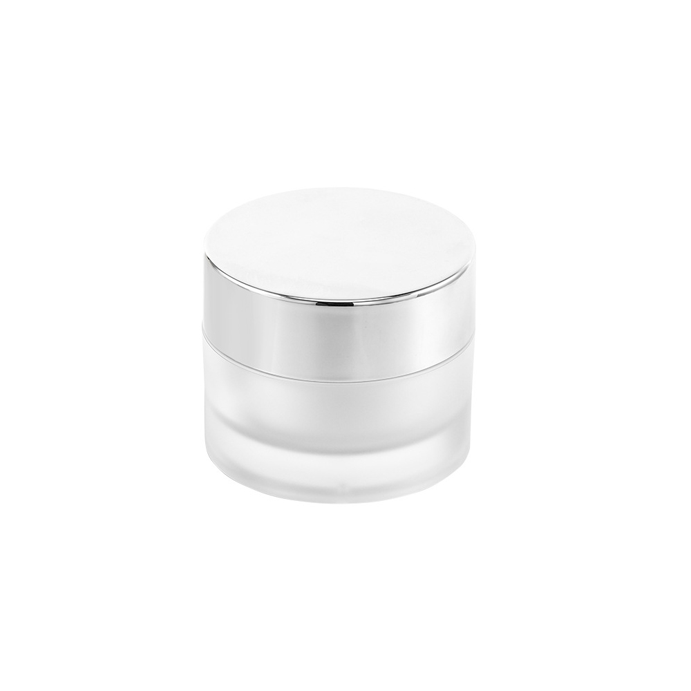 50g Top Seller high quality ready to ship Frosted clear matte gold lid silver cap clear jar cream jar empty face cream container