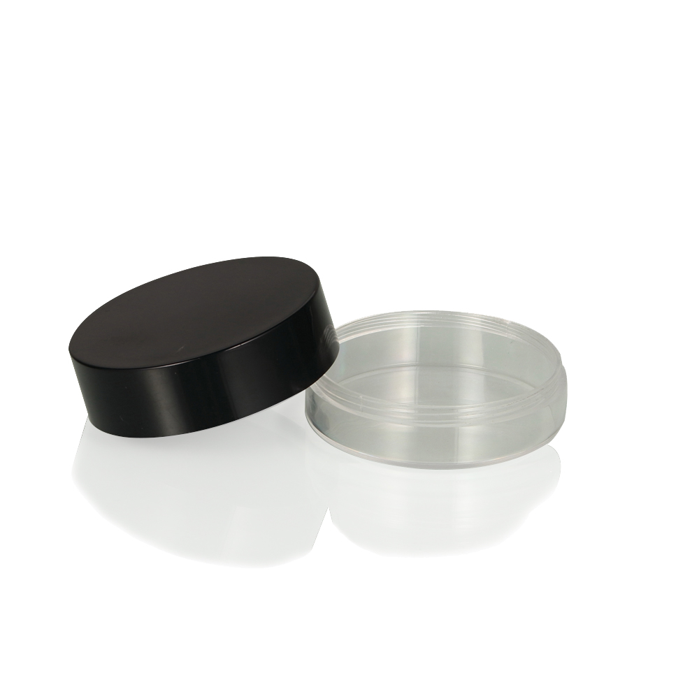 50g Travel Black Cap Transparent Body PS Cosmetic Cream Jar