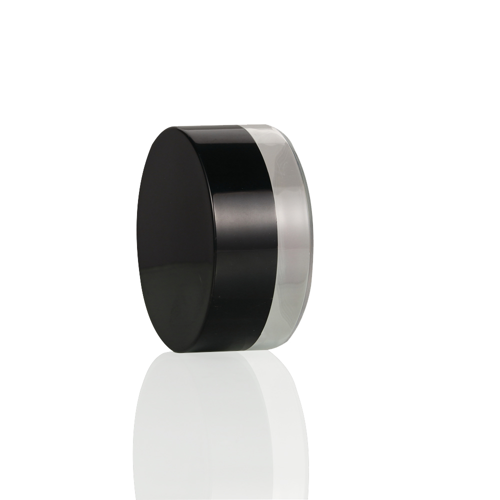 50g Travel Black Cap Transparent Body PS Cosmetic Cream Jar