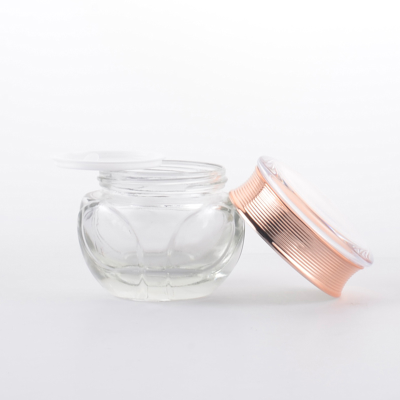 50g Trendy wholesale new black luxury packaging cosmetic glass bottle jar set