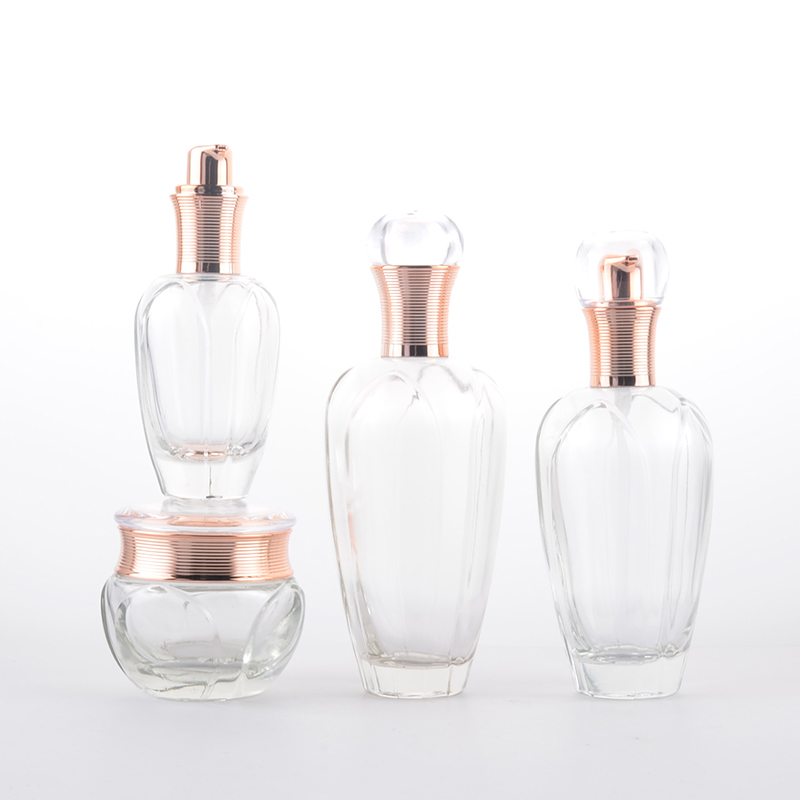 50g Trendy wholesale new black luxury packaging cosmetic glass bottle jar set