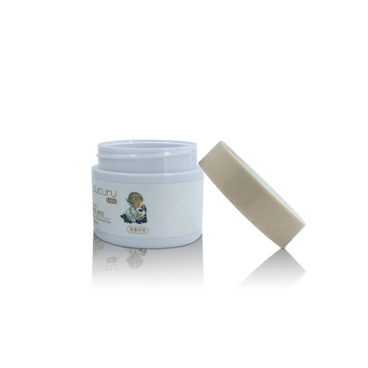 50g White PET Cosmetic Skincare Packaging Plastic Jar with Label
