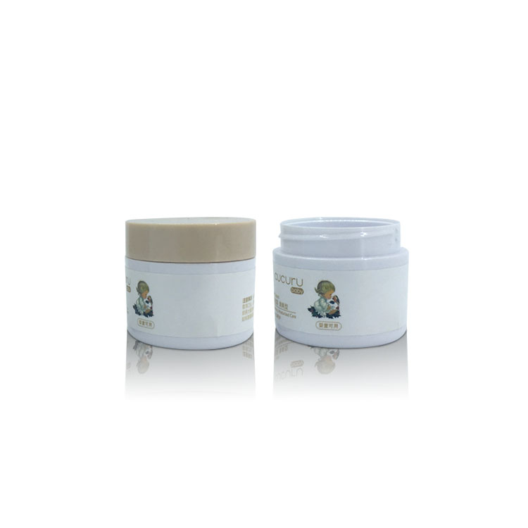 50g White PET Cosmetic Skincare Packaging Plastic Jar with Label